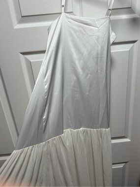 Show Me Your Mumu Ivory Satin V-Neck Slip Dress